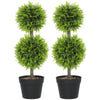 Set Of 2 Decorative Artificial Trees, Topiary Ball-shaped Boxwood Trees In Pot, Fake Plants For Home Indoor Outdoor Decor, 60cm, 2 Tree Balls