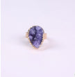 Natural Stone Agate Crystal Bud Women Rings  Rose Vintage Rings