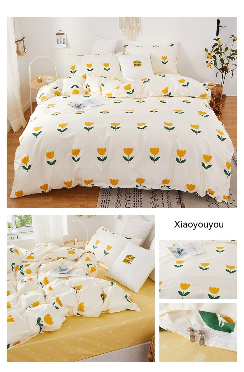 Pure Cotton Bedding Set Of Four Pieces