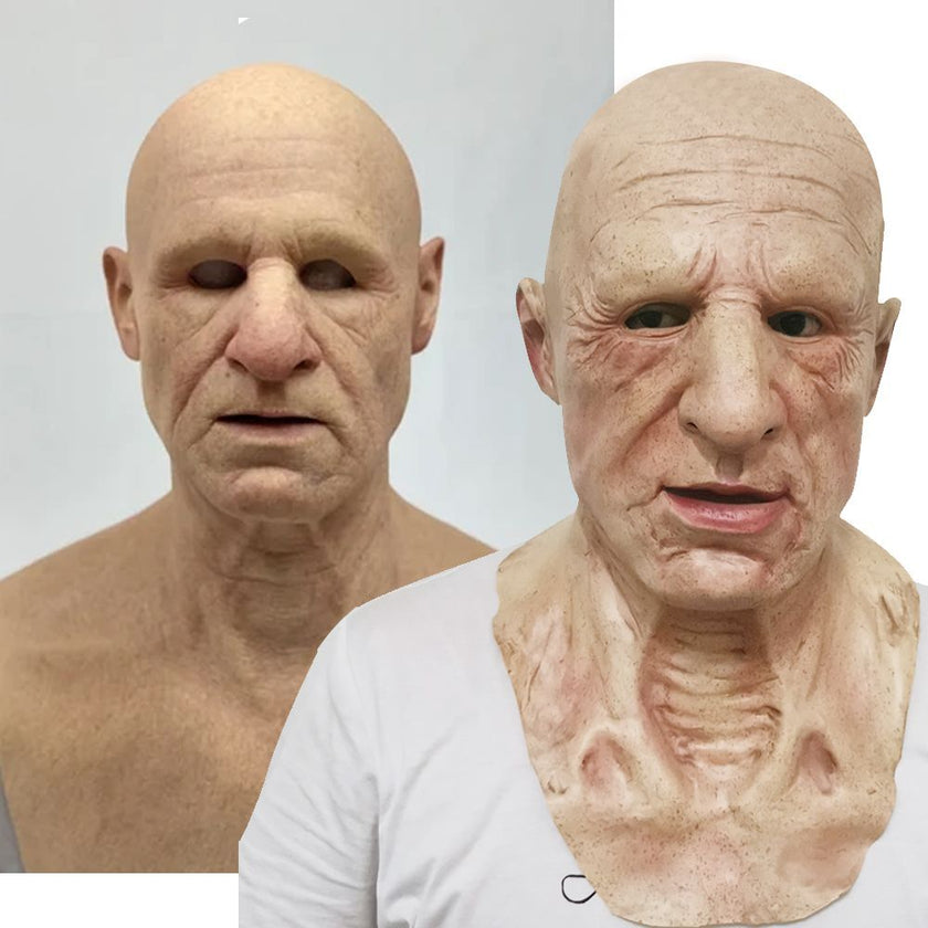 Old man mask white hair white beard headgear halloween Alpscommerce