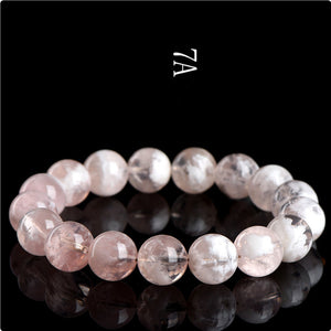 Natural Snowflake Ghost Round Beads Bracelet