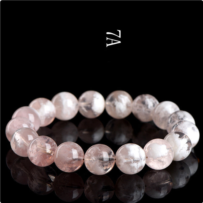 Natural Snowflake Ghost Round Beads Bracelet