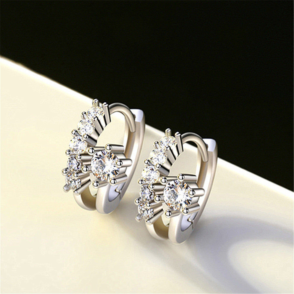 Women's Fashion Diamond-set Six-grip Earrings