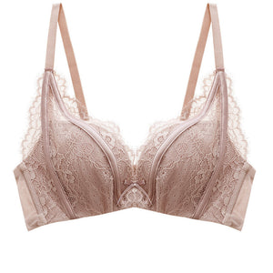 Lace small chest gathered underwear bra