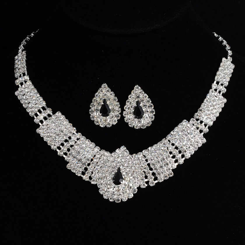 Exaggerated Full Drill Bridal Suite Necklace