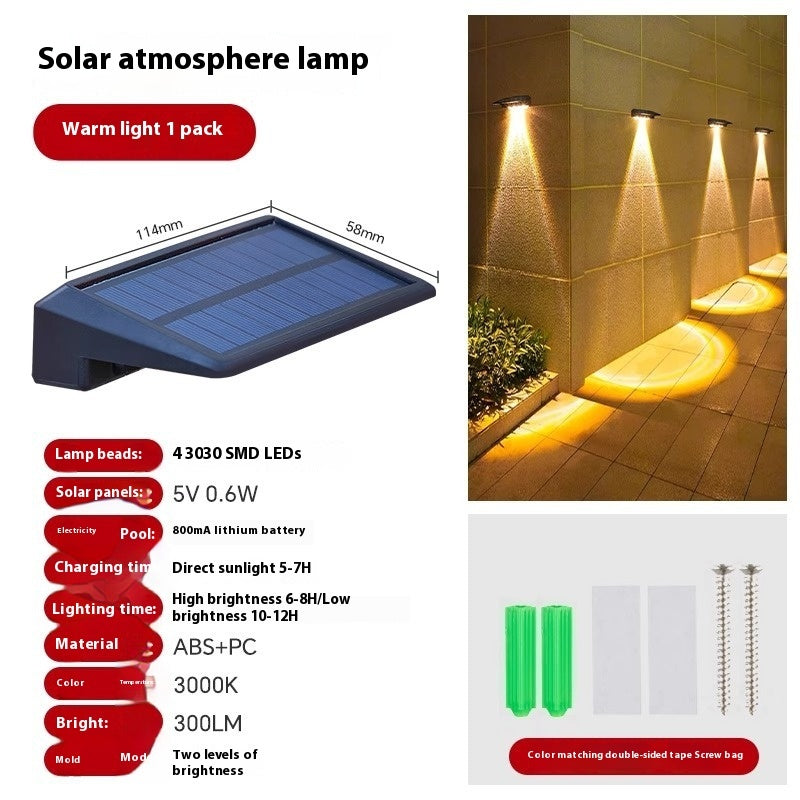 Solar Outdoor Light Garden Wall Lamp