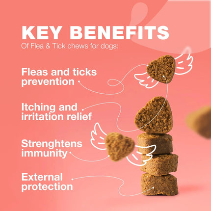 Dog Flea And Tick Treatment Chews FleaTick Prevention For Dogs Chewables Natural Dog Flea & Tick Control Soft Treats Immune Support Supplement CANNOT Be Listed For Sale On Amazon