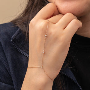 Small Rice-shaped Beads Rice Beads Zircon Pearl Ring Chain Love Finger Chain Ornament