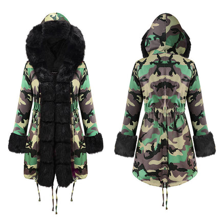 European and American women's long cotton coat