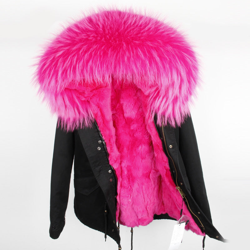 Loose short fur coat