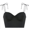 Pure color sexy lace-up pleated camisole women