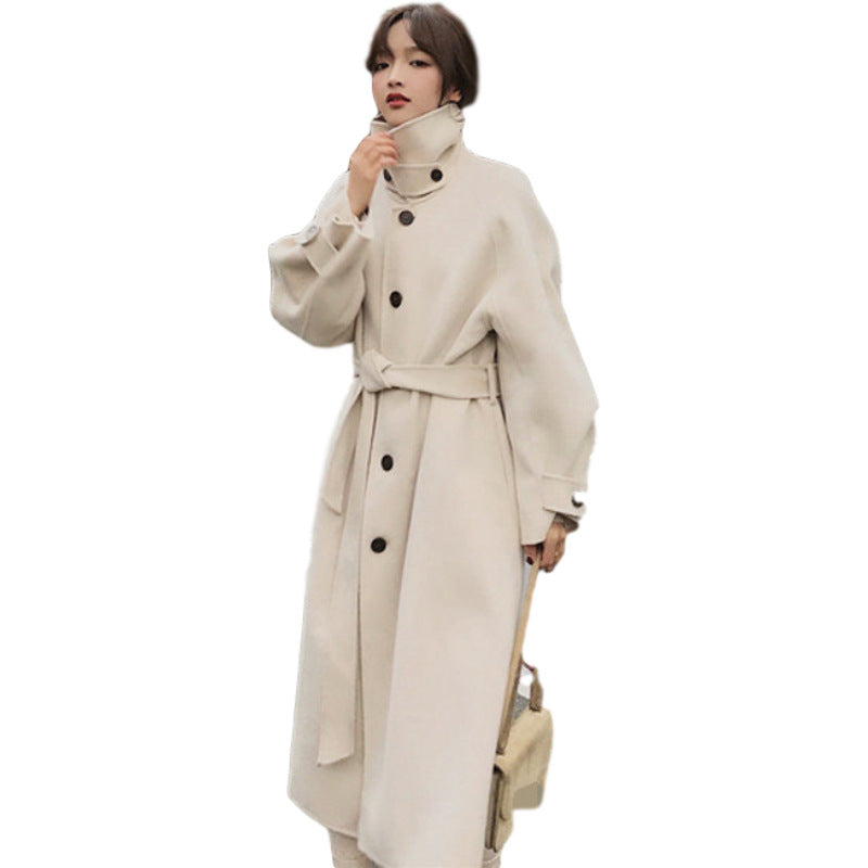 Double-sided woolen thick cashmere woolen coat