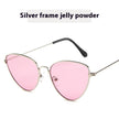 Cat's Eye Plain Glasses Retro Metal Optical Frame