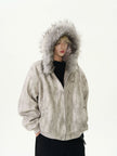 Hooded Large Fur Collar Cotton-padded Coat For Men Thick Warm Jacket