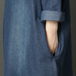 Cotton and linen denim shirt skirt