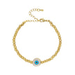 Beaded 18K Copper-plated Gold Lucky Blue Eyes Bracelet