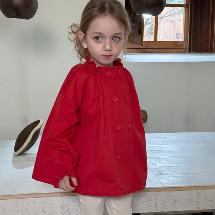Girls' Double Breasted Trench Coat Spring And Summer New