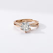Affordable Luxury Style Champagne Gold Ring Personality Micro-inlaid Twisted Arm Six-claw