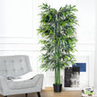 6ft Artificial Bamboo Tree Plant Greenery In A Pot For Home Office Planter 1.8M