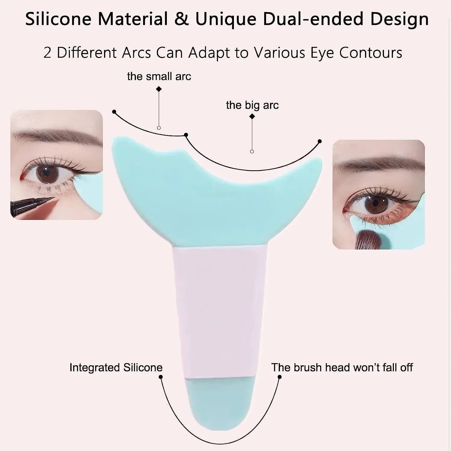 Silicone Mascara Eyelash Shield Applicator Guard Tool Multifunction Eyelash Eyeshadow Pads Reusable Eyelashes Guide Tool Makeup Stencil Aid Makeup Template Tool Outline Eyes Eyeliner Eyelash Guide Too