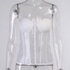 Solid Color Stitching Lace Up With A Tube Top