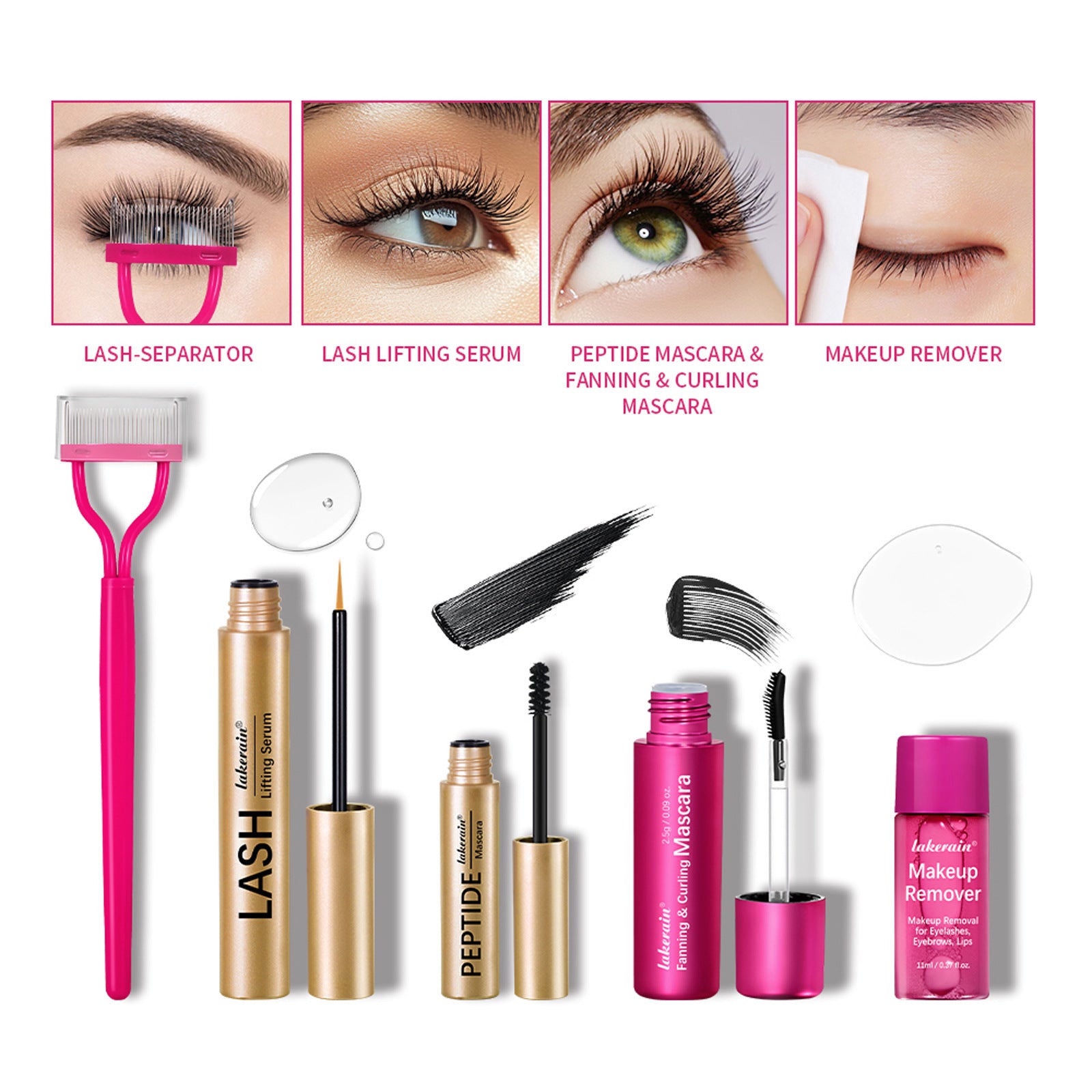 Long Curling Eyelash Peptide Mascara Eye And Lip Cleansing Water Suit