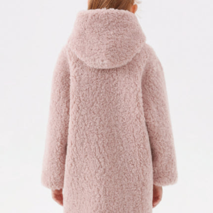 Autumn And Winter New Girls' Imitation Lamb Wool Coat Mid-length Wool