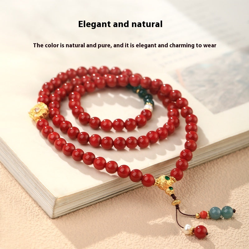 New Chinese Style Southern Red Agate Bracelet Three Ring Bracelet