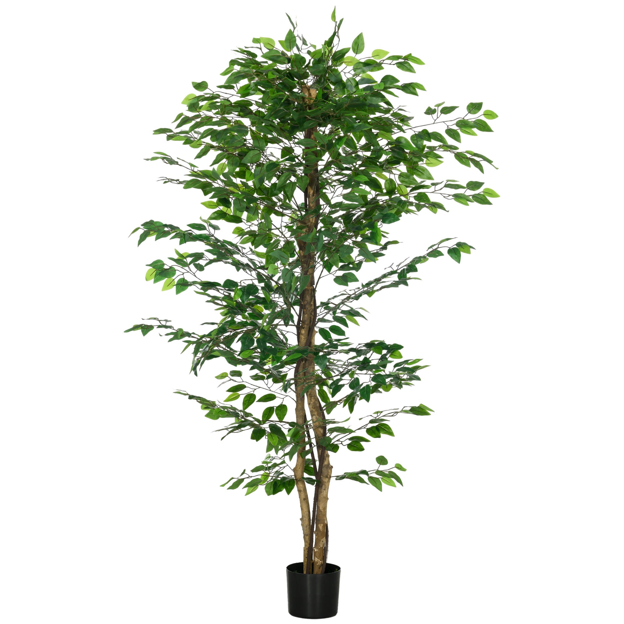 6ft Artificial Tree, Indoor Fake Ficus with Pot, for Home Office Living Room Decor