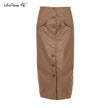 Retro slim leather skirt