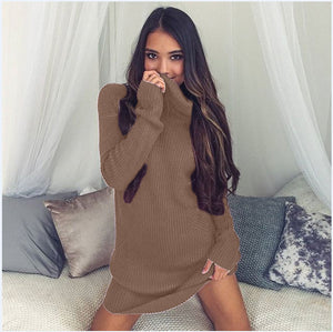 knitted dress loose turtleneck sweater blouse