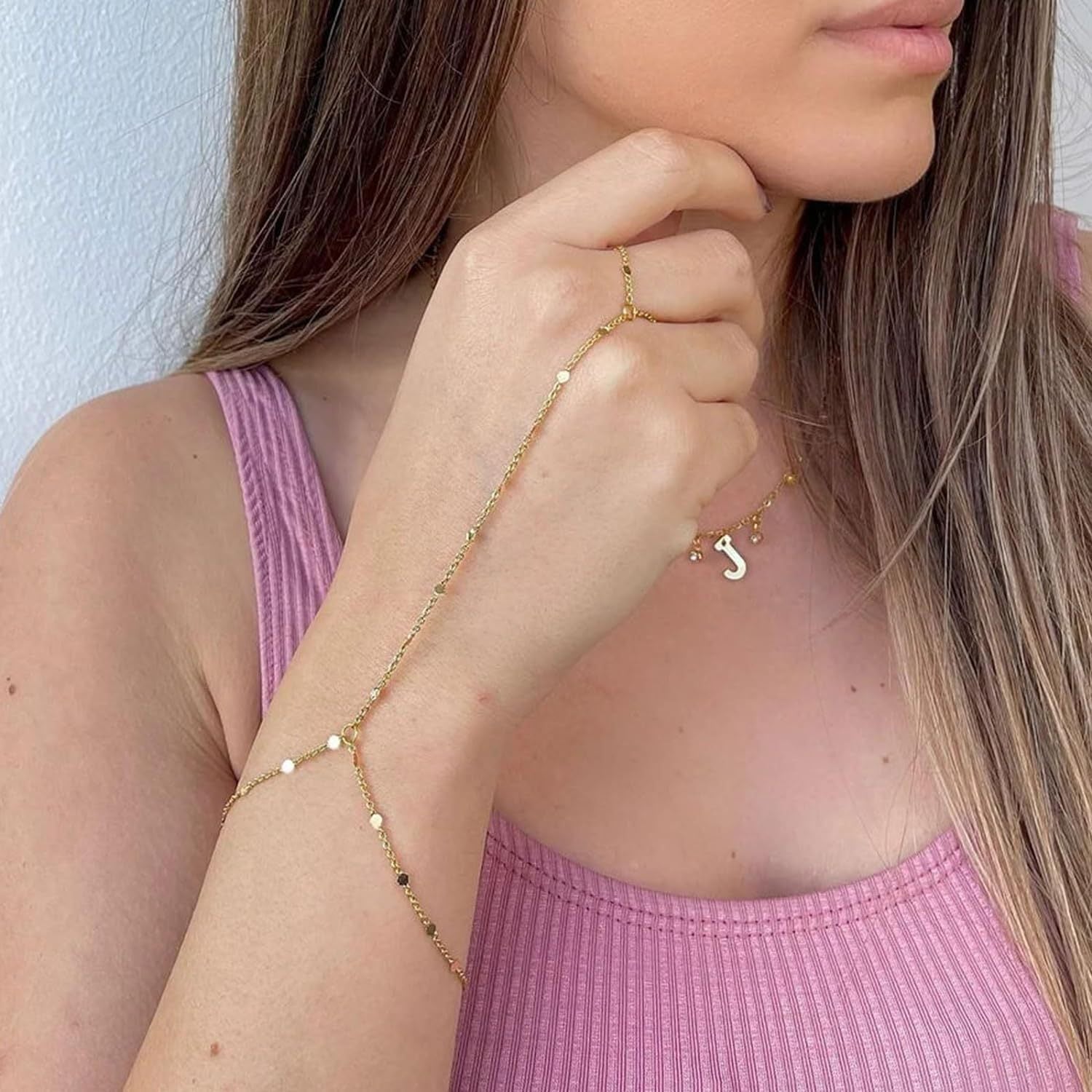 Small Rice-shaped Beads Rice Beads Zircon Pearl Ring Chain Love Finger Chain Ornament