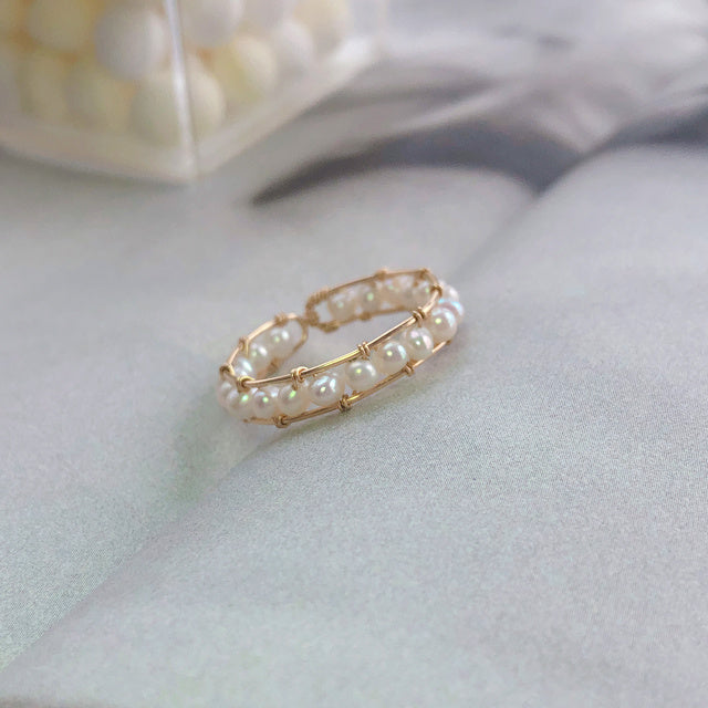 Natural pearl ring