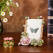 Creative Enamel Colored Metal Photo Frame With Flower And Bird Photo Frame