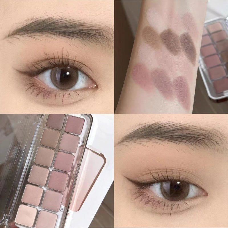 Inspiration Twelve Colors Low Saturation Full Matte Cool Atmosphere Earth Color Pure Desire Eye Shadow Plate