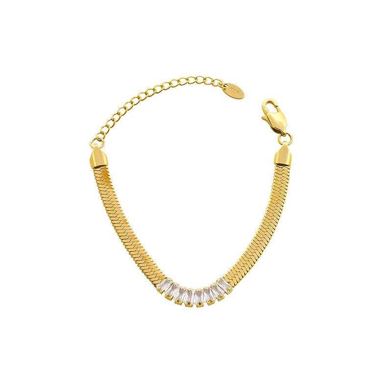 Blade Chain Titanium Steel 18K Gold Bracelet