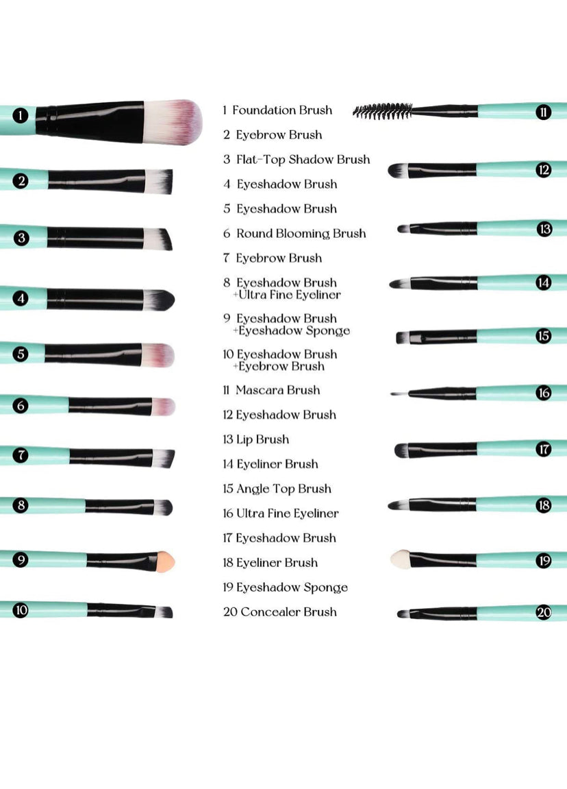 Alpscommerce 20 pcs makeup brush for women