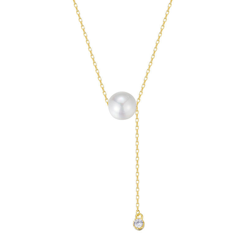 S925 Sterling Silver Pearl Tassel Necklace For Women
