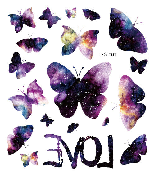Waterproof Glitter Butterfly Tattoo Stick Gradient Tattoo