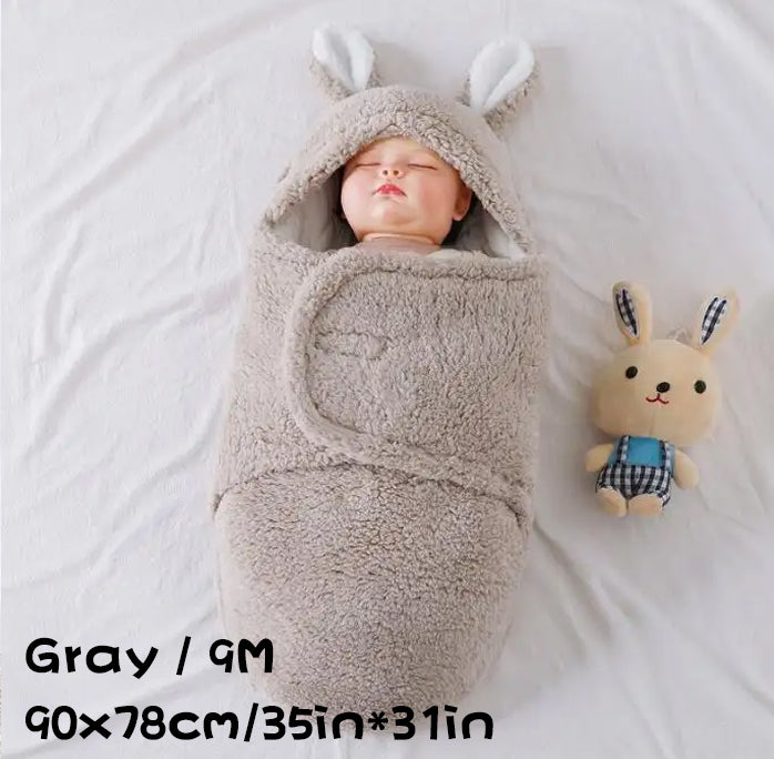 Super Soft Baby Sleeping Bag Fluffy Fleece Newborn Blanket Swaddle Blankets, Unisex Baby Wrap For Newborn Baby