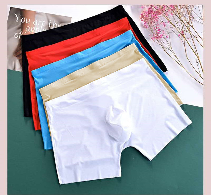 Solid Color Men's Boxer One Piece Ice Silk Boxer Underwear