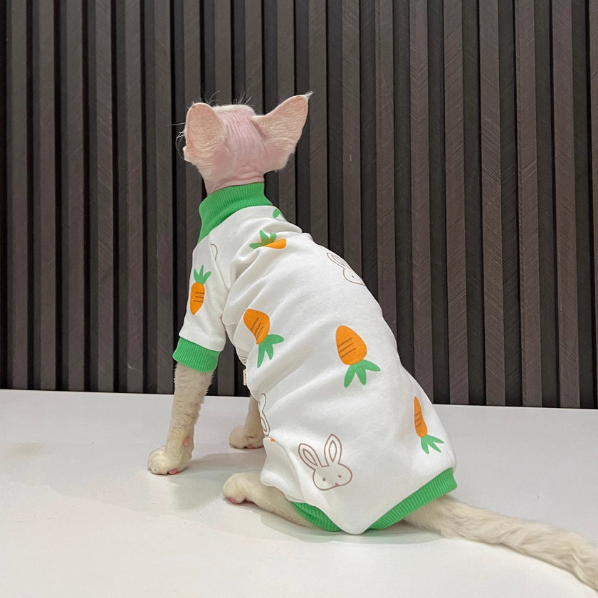 Spring And Autumn Hairless Cat All-inclusive Anti-lint Sleeved Cat Clothes