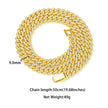 9mm Cuban Link Chain Alloy Single Row Drill Men's Necklace