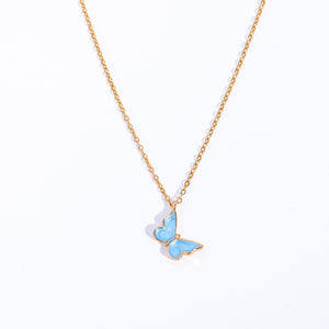 Simple Butterfly Pendant Necklace Sweater Chain