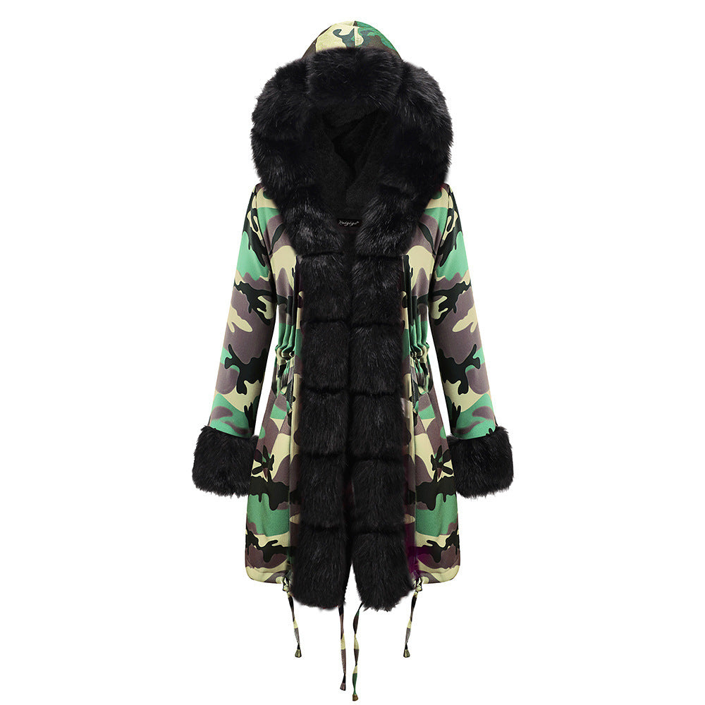 Plus Velvet Warmth And Thick Mid-length Cotton Coat