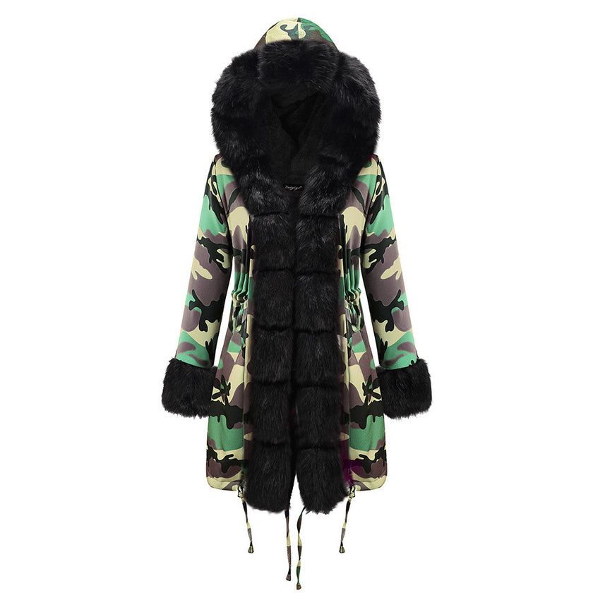 Plus Velvet Warmth And Thick Mid-length Cotton Coat