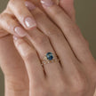 Simple Fashionable Dark Blue Zircon Ring Ornament