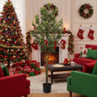6FT Artificial Tree Indoor Decor Faux Potted Plant With Natural Look Leaves For Home Living Room Bedroom Office Easy Assembly