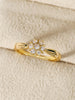 Flower Rhinestone-embedded Personalized Niche Design Shank Ring