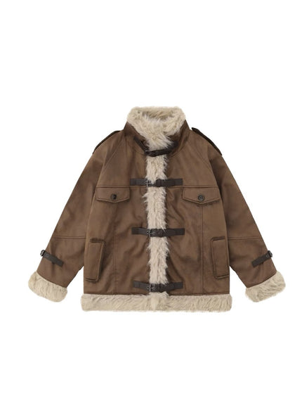 Retro Lamb Fur Coat For Women